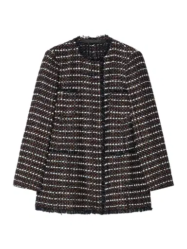 Marina Rinaldi Women's Bouclé Fabric Jacket - Blue Brown - Size 16 | Thumbnail 1