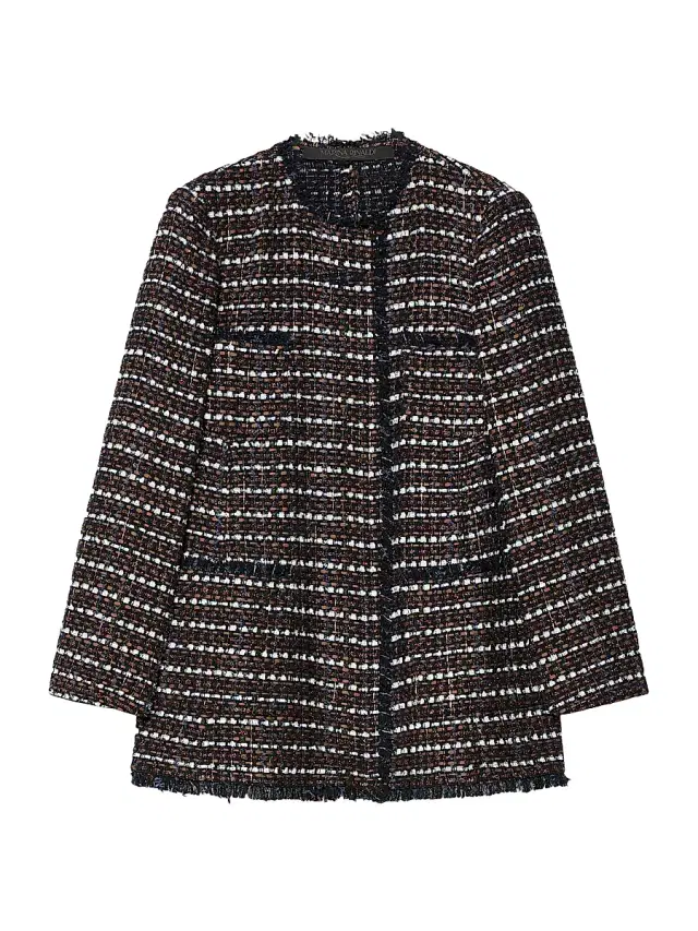 Marina Rinaldi Women's Bouclé Fabric Jacket - Blue Brown