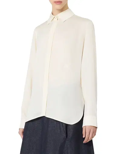 Max Mara Women's Heavy Silk Shirt - Ivory - Size 12 | Thumbnail 3 Max Mara Women's Heavy Silk Shirt - Ivory - Size 12 | Thumbnail 3