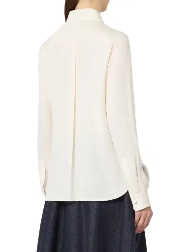 Max Mara Women's Heavy Silk Shirt - Ivory - Size 12 | Thumbnail 4 Max Mara Women's Heavy Silk Shirt - Ivory - Size 12 | Thumbnail 4