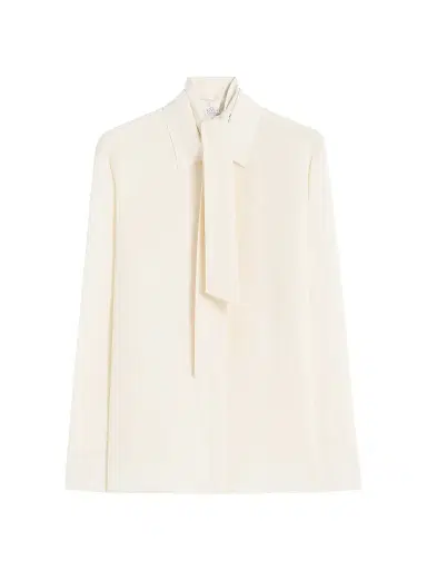 Max Mara Women's Heavy Silk Shirt - Ivory - Size 12 | Thumbnail 1 Max Mara Women's Heavy Silk Shirt - Ivory - Size 12 | Thumbnail 1