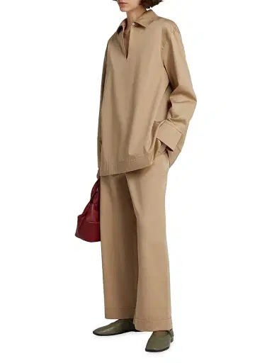 MM Max Mara Women's Cotton Satin Trousers - Beige - Size 16 | Thumbnail 2