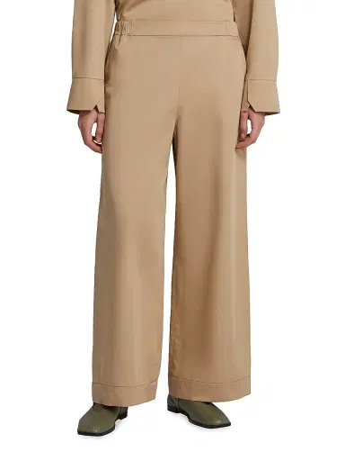 MM Max Mara Women's Cotton Satin Trousers - Beige - Size 16 | Thumbnail 3