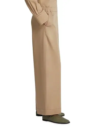 MM Max Mara Women's Cotton Satin Trousers - Beige - Size 16 | Thumbnail 4