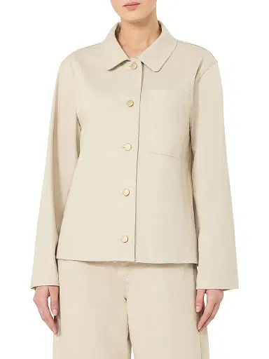 Max Mara Women's Stretch Cotton Bull Denim Shirt - Natural - Size 16 | Thumbnail 3 Max Mara Women's Stretch Cotton Bull Denim Shirt - Natural - Size 16 | Thumbnail 3