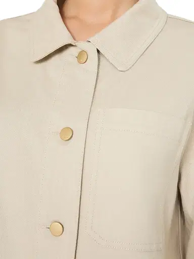 Max Mara Women's Stretch Cotton Bull Denim Shirt - Natural - Size 16 | Thumbnail 5 Max Mara Women's Stretch Cotton Bull Denim Shirt - Natural - Size 16 | Thumbnail 5