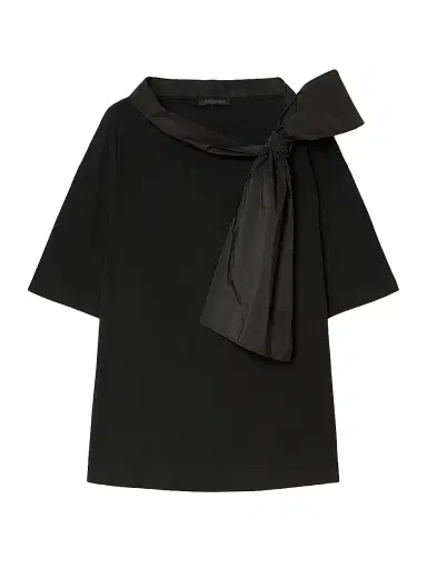 Marina Rinaldi Women's Jersey and Taffeta T-Shirt - Black | Thumbnail 1 Marina Rinaldi Women's Jersey and Taffeta T-Shirt - Black | Thumbnail 1
