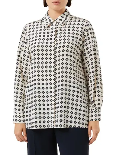 Marina Rinaldi Women's Silk Crepe De Chine Shirt - Ivory - Size 16 | Thumbnail 3 Marina Rinaldi Women's Silk Crepe De Chine Shirt - Ivory - Size 16 | Thumbnail 3