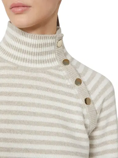 Max Mara Women's Stockinette Stitched Cashmere Polo Neck Sweater - Ivory - Size XL | Thumbnail 5 Max Mara Women's Stockinette Stitched Cashmere Polo Neck Sweater - Ivory - Size XL | Thumbnail 5