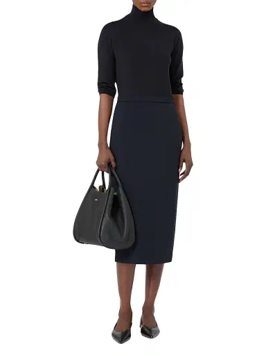 Max Mara Women's Woollen Cloth Pencil Skirt - Ultramarine - Size 14 | Thumbnail 2