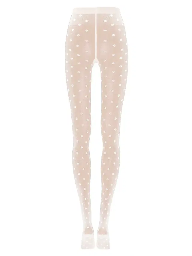 Women's Daisy Embroidered Tights - White