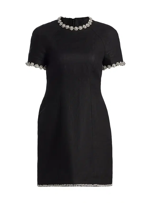 Zimmermann Women's Story Embellished Linen Minidress - Black