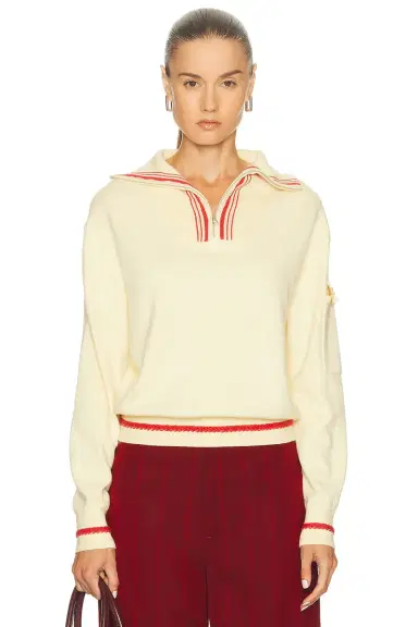 Guest In Residence Jib Polo Half Zip Sweater | Thumbnail 1