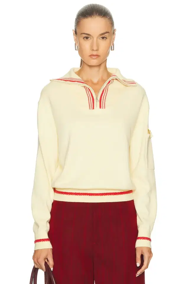 Guest In Residence Jib Polo Half Zip Sweater