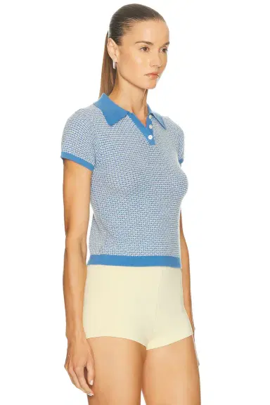 Guest In Residence Pique Shrunken Polo Top | Thumbnail 2
