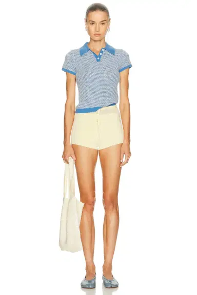 Guest In Residence Pique Shrunken Polo Top | Thumbnail 4