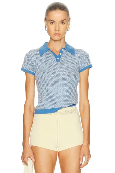 Guest In Residence Pique Shrunken Polo Top | Thumbnail 1