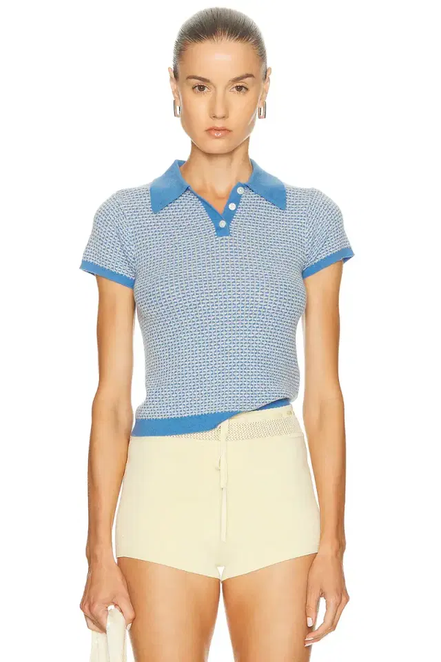 Guest In Residence Pique Shrunken Polo Top