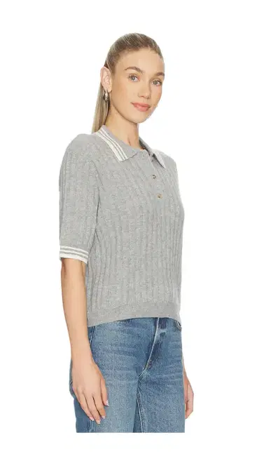 Soft Goat Striped Pique Top | Thumbnail 2