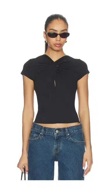 GRLFRND Keyhole Twist Short Sleeve Tee | Thumbnail 1