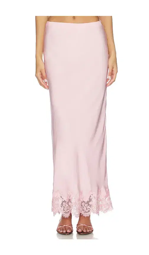 Bardot Elisan Lace Satin Midi Skirt