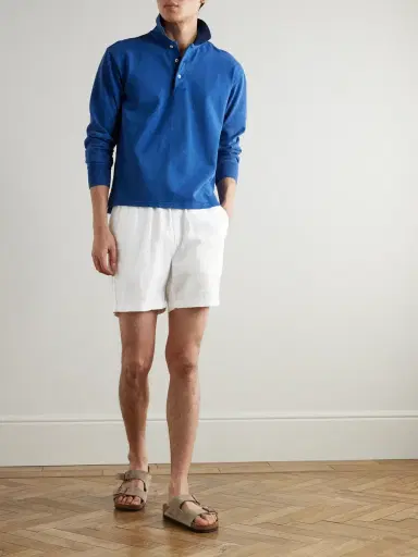 Polo Ralph Lauren Prepster Straight-Leg Logo-Embroidered Linen Drawstring Shorts - Men | Thumbnail 2 Polo Ralph Lauren Prepster Straight-Leg Logo-Embroidered Linen Drawstring Shorts - Men | Thumbnail 2