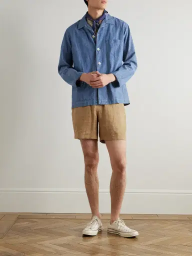 Polo Ralph Lauren Prepster Straight-Leg Logo-Embroidered Linen Drawstring Shorts - Men | Thumbnail 2 Polo Ralph Lauren Prepster Straight-Leg Logo-Embroidered Linen Drawstring Shorts - Men | Thumbnail 2