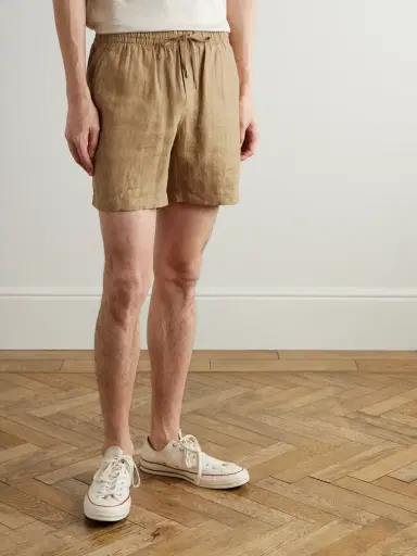 Polo Ralph Lauren Prepster Straight-Leg Logo-Embroidered Linen Drawstring Shorts - Men | Thumbnail 3 Polo Ralph Lauren Prepster Straight-Leg Logo-Embroidered Linen Drawstring Shorts - Men | Thumbnail 3