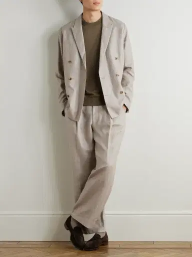 NN07 Jordin 10027 Double-Breasted Linen and Wool-Blend Suit Jacket - Men | Thumbnail 2