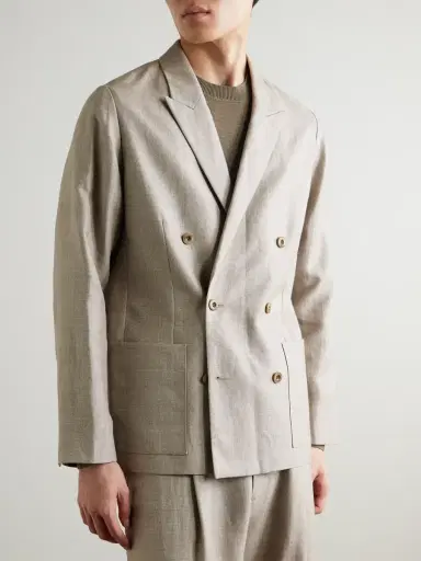 NN07 Jordin 10027 Double-Breasted Linen and Wool-Blend Suit Jacket - Men | Thumbnail 3