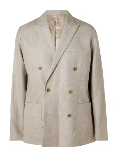 NN07 Jordin 10027 Double-Breasted Linen and Wool-Blend Suit Jacket - Men | Thumbnail 1