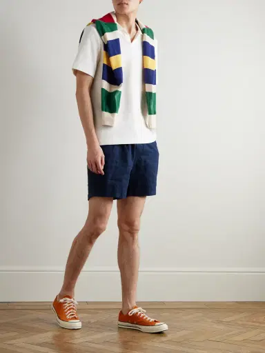 Polo Ralph Lauren Prepster Straight-Leg Logo-Embroidered Linen Drawstring Shorts - Men | Thumbnail 2
