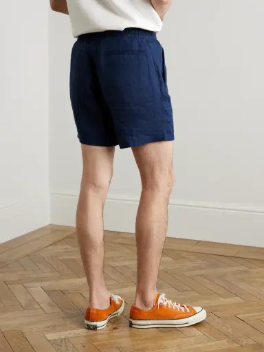 Polo Ralph Lauren Prepster Straight-Leg Logo-Embroidered Linen Drawstring Shorts - Men | Thumbnail 4
