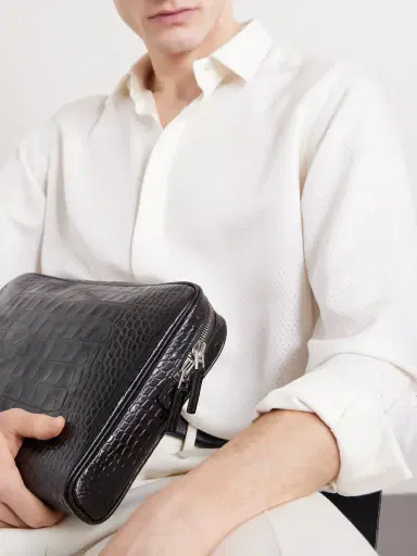 Tom Ford Croc-Effect Leather Pouch - Men | Thumbnail 3 Tom Ford Croc-Effect Leather Pouch - Men | Thumbnail 3