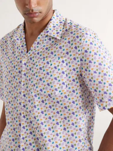 Vilebrequin Charli Camp-Collar Printed Organic Cotton Shirt - Men | Thumbnail 4