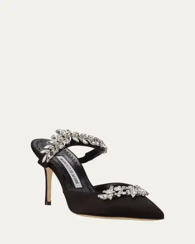 Manolo Blahnik Lurum Crystal-Embellished Mules | Thumbnail 2