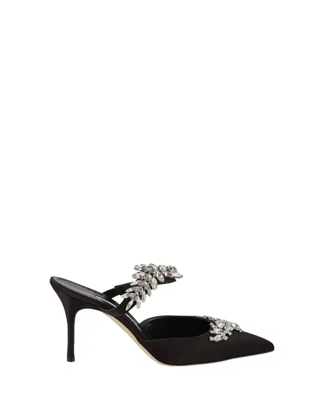 Manolo Blahnik Lurum Crystal-Embellished Mules