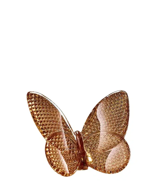 Baccarat 2.6" Lucky Crystal 20K Gold Diamant Butterfly