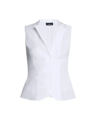 Akris Notched Stand-Collar Sleeveless Button-Front Blouse | Thumbnail 1 Akris Notched Stand-Collar Sleeveless Button-Front Blouse | Thumbnail 1