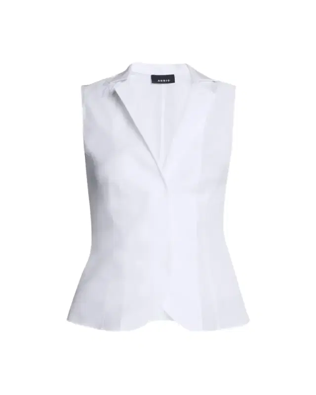 Akris Notched Stand-Collar Sleeveless Button-Front Blouse