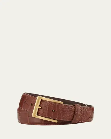 W. Kleinberg Matte Alligator Belt with Interchangeable Buckles | Thumbnail 2 W. Kleinberg Matte Alligator Belt with Interchangeable Buckles | Thumbnail 2