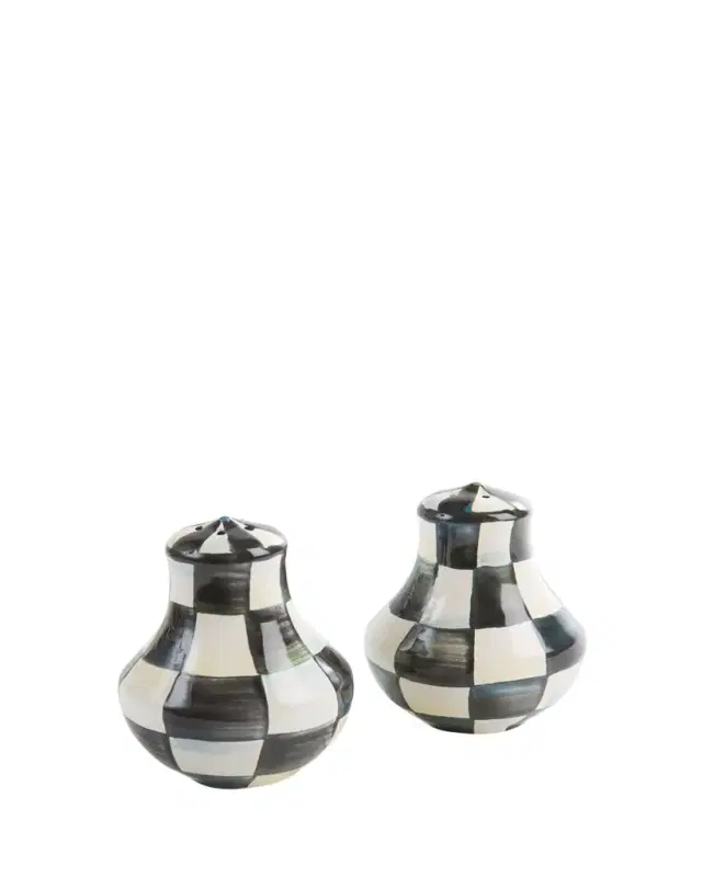 MacKenzie-Childs Courtly Check Enamel Salt & Pepper Shakers