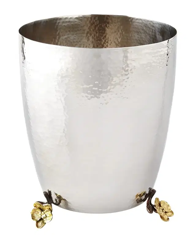 Michael Aram Gold Orchid Wastebasket