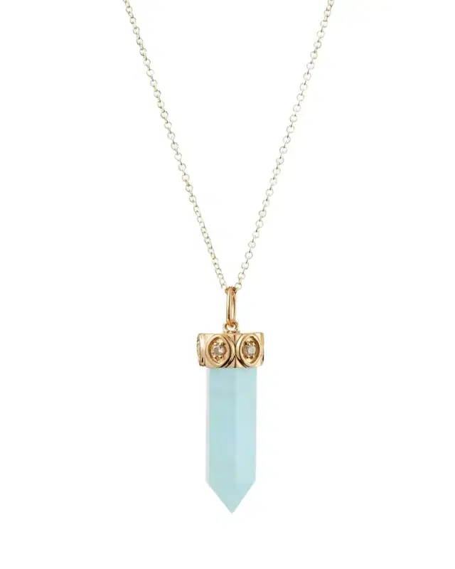 Sydney Evan Long Aquamarine Crystal Pendant Necklace