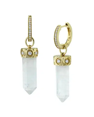 Sydney Evan 14k Yellow Gold Moonstone Crystal Earring, Single | Thumbnail 1
