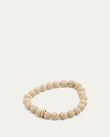 Sydney Evan 8mm Cream Jasper Spike Spacer Stretch Bracelet | Thumbnail 3 Sydney Evan 8mm Cream Jasper Spike Spacer Stretch Bracelet | Thumbnail 3