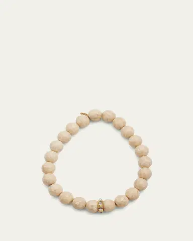 Sydney Evan 8mm Cream Jasper Spike Spacer Stretch Bracelet | Thumbnail 4 Sydney Evan 8mm Cream Jasper Spike Spacer Stretch Bracelet | Thumbnail 4