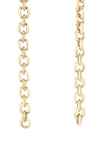 Lizzie Mandler Fine Jewelry Extra-Small Knife Edge Link Long Drop Earrings in 18k Yellow Gold | Thumbnail 1