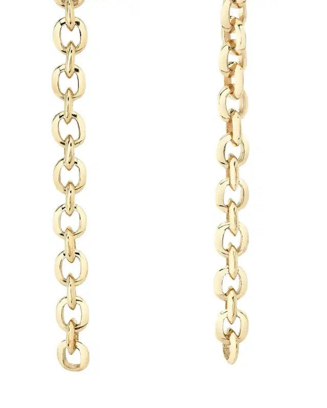 Extra-Small Knife Edge Link Long Drop Earrings in 18k Yellow Gold