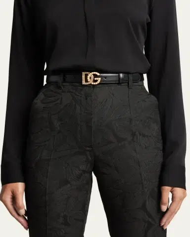 Dolce & Gabbana DG Swarovski Crystal & Pearl Leather Belt | Thumbnail 2